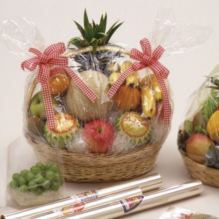 セロハン小巻ロール：フルーツのカゴ盛り