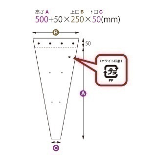 オーセロミシン目フラワーパック：商品詳細図