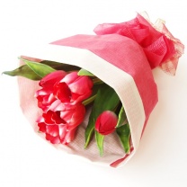 すだれロール：花束ラッピングイメージ1