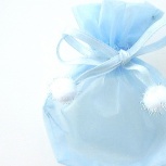 ボンボンポーチ：ライトブルー