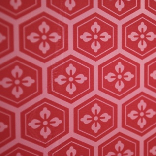 OTD結び 賀正花袋：柄アップ（ワインW）